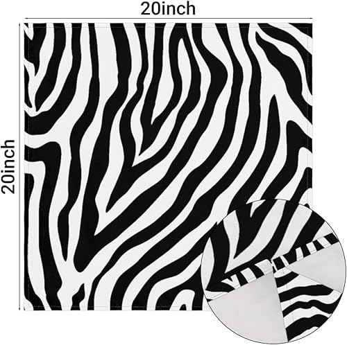 Miniatura 3 de Juego de 6 servilletas de tela con estampado de cebra de 20 x 20 pulgadas, lavables y reutilizables, servilletas de cocina, decoración de mesa para