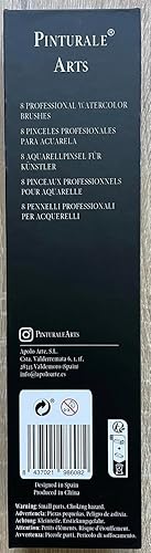 Miniatura 8 de Pinturale Arts Pinceles de acuarela profesionales  Serie redonda  Juego de 8 pinceles redondos para acuarela  Alta absorción de agua y control para
