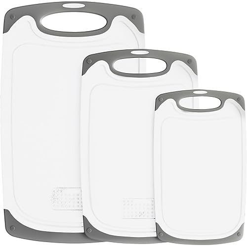 Tribal Cooking Cutting Boards - 3 Set - Warrior Strength Small to Extra Large Cutting Boards for Kitchen, Meat, Vegetables - Dishwasher Safe, Juice Groove, Non-Slip Rubber Chopping Board Set