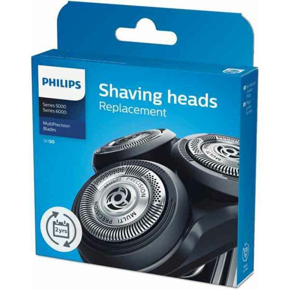 Philips SH50/50 Shaving Heads, Compatible with Series 5000 and 6000 Shavers, Optimum Performance, Self-Sharping, 3 Blades, Model SH50/50, Replace HQ9/50, HQ56/50 and RQ11/50