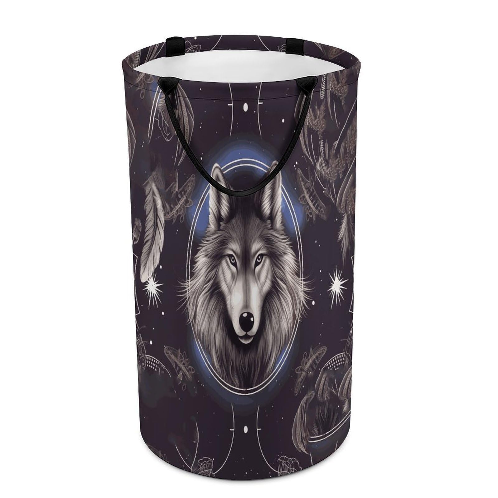 Wolves And Dream Catchers Dirty Clothes Basket Large Capacity Laundry Basket Freestanding Laundrys Hampers Tall Collapsible Clothes Hamper for Blankets Toys