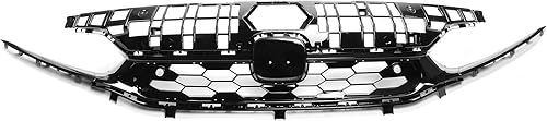 Miniatura 3 de FREEMOTOR802 Parrilla superior delantera compatible con Honda Civic Sedan 2022-2024 de 4 puertas, estilo Si, pintada negro brillante, ABS Honeycomb