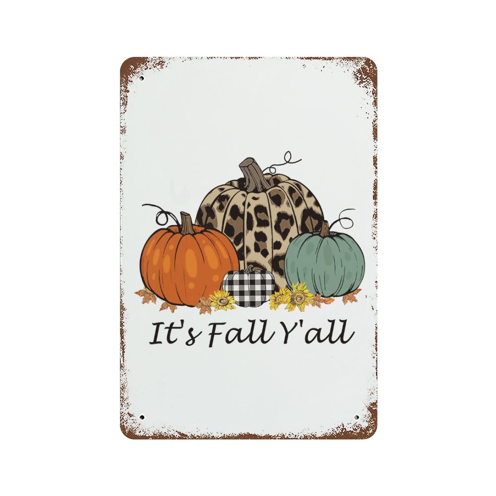 Panneau en aluminium It's Fall Y'all pour embellir votre entrée aux couleurs d'automne