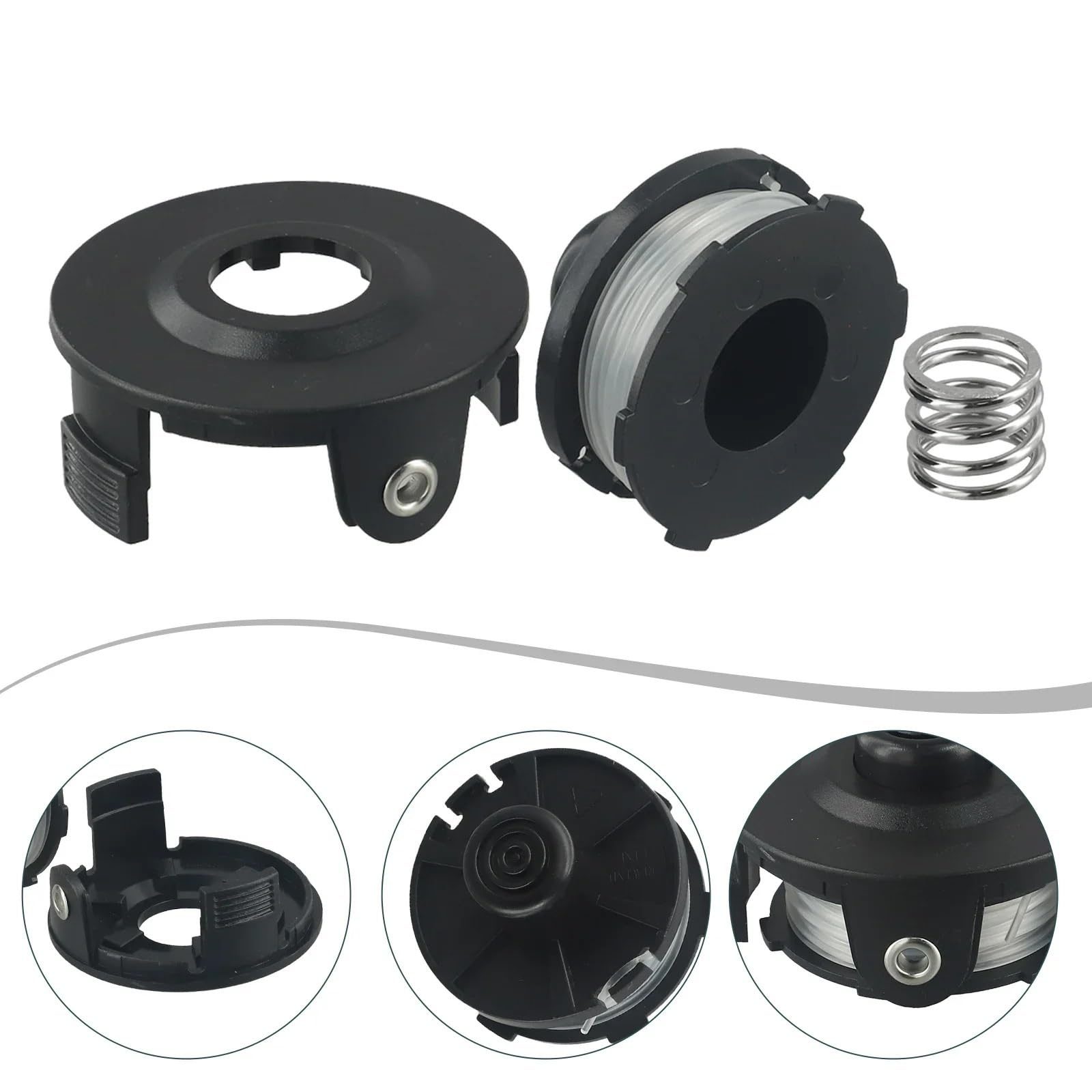 Cabezal de cortacésped con kit de resorte para Makita DUR181Z DUR141 | UR180D DUR181 Reemplazar 195858-1 196146-9 Accesorios para cortacésped(3pc)