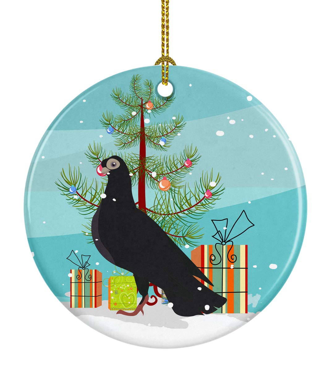 Caroline's TreasuresBudapest Highflyer Pigeon Christmas Ceramic Ornament