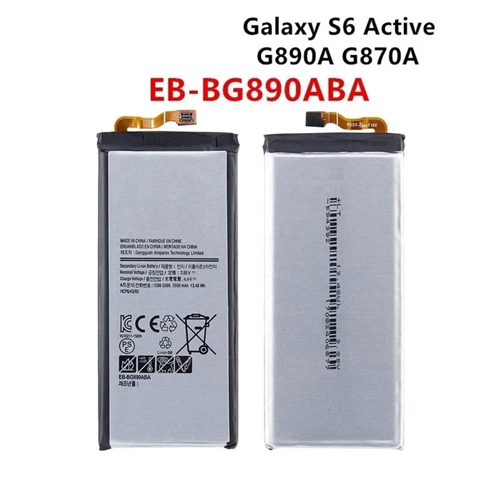 Batteria sostitutiva EB-BG890ABA da 3500 mAh for S6 Active G890A G870A