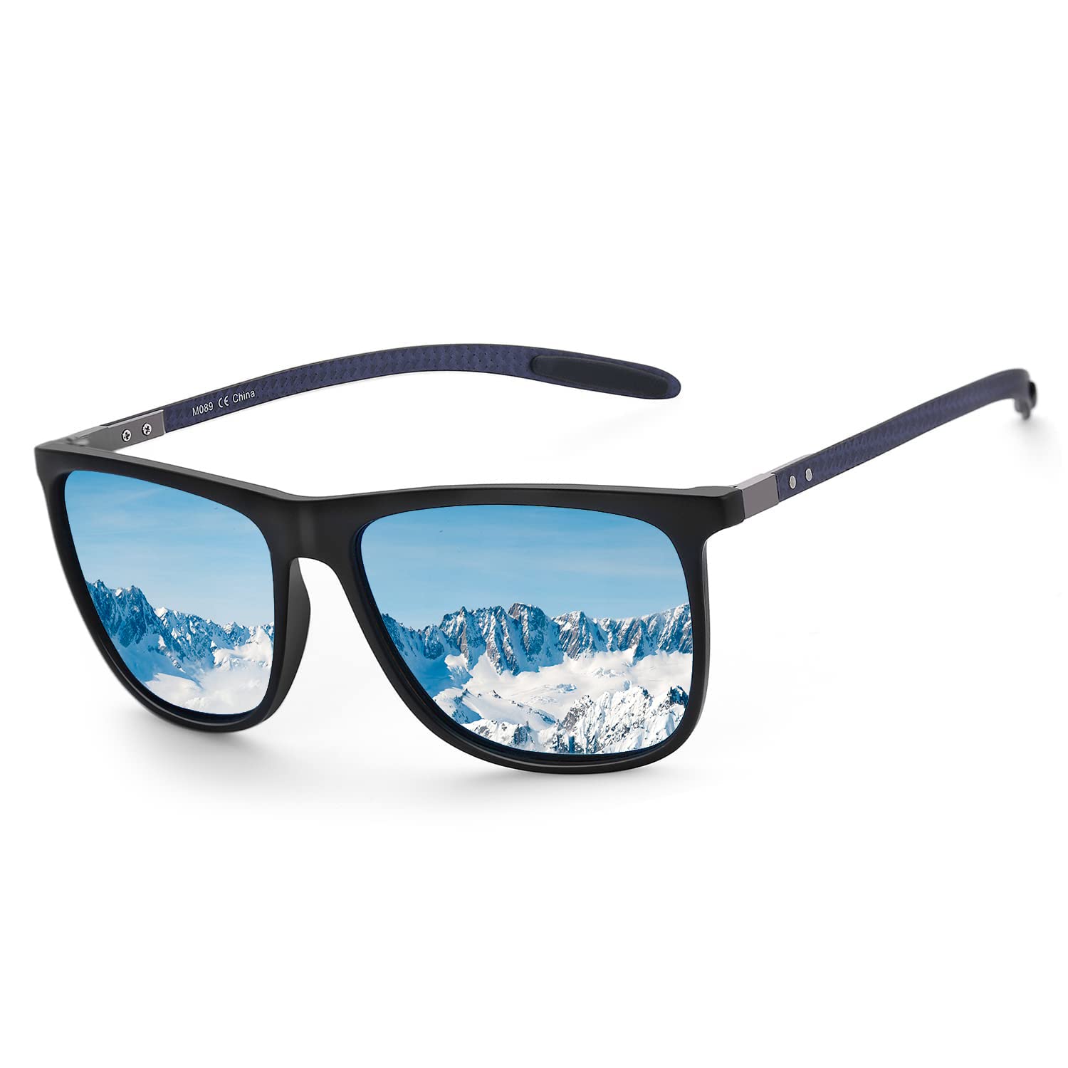 ZENOTTIC Gafas de sol polarizadas cuadradas para hombres Ultraligeros de fibra de carbono Gafas de sol de conducción Pesca Golf Deportes Protección UV400