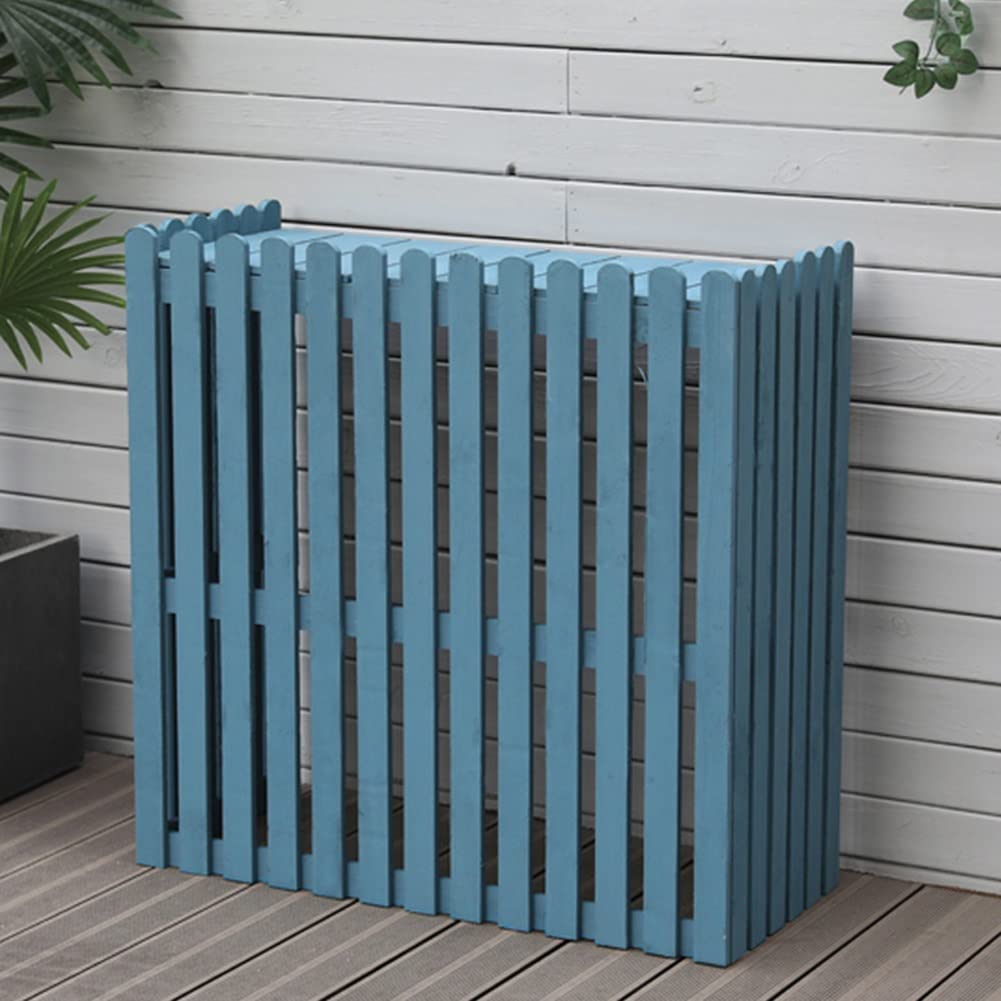 CENAP Air Conditioner Fence - Wooden Privacy Screen Panel Kit - Ac Covers for Outside to Hide Air Conditioner & for Outdoor/Blue/106X45X96Cm