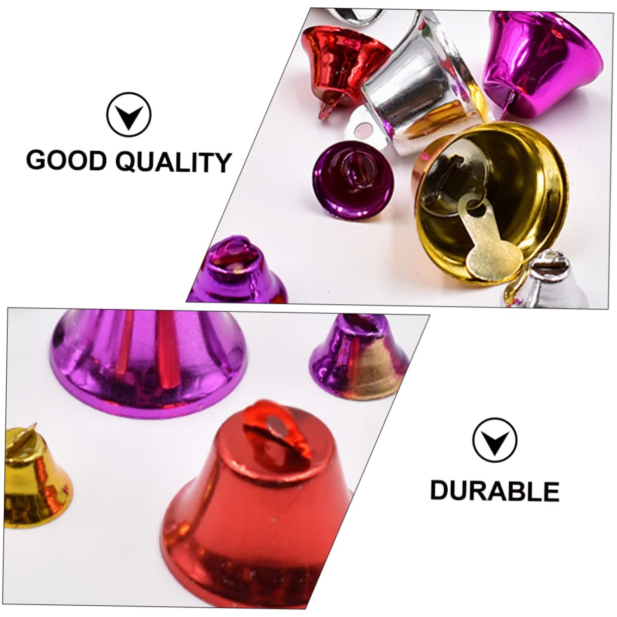 Toyvian 20Pcs Bell Pendants for Parrots DIY Wind Chime Kits Durable Material Fun Pet Playthings for Crafts Keychains Holiday Decor