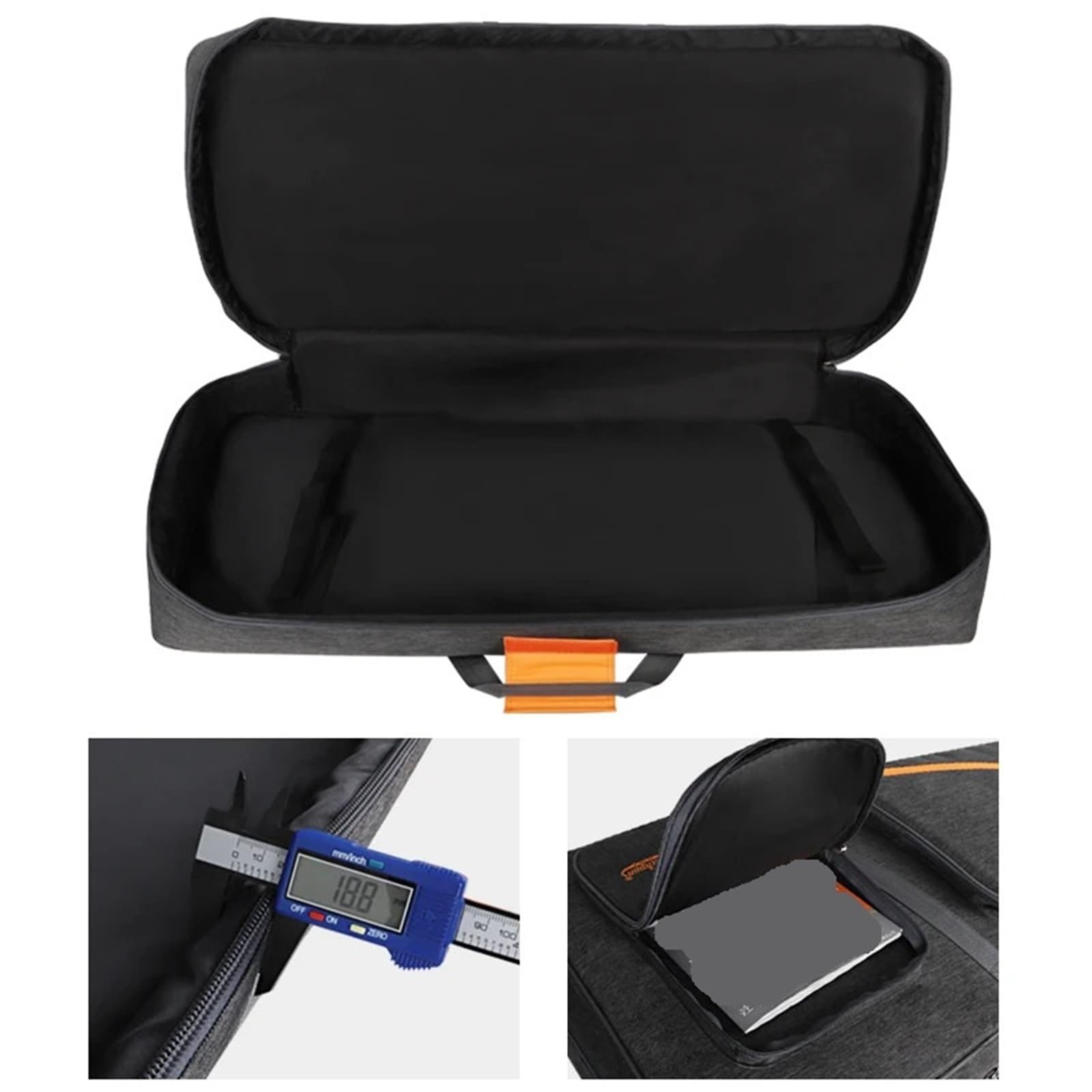 Bolsa Para Teclado De Piano Funda acolchada for Piano y órgano electrónico, bolsa for teclado, protección for instrumentos, portátil, antigolpes, mochila impermeable, 61 teclas Para Piano(Black)