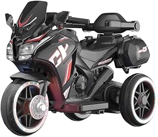 موتوسيكل صغير بثلاث عجلات للأطفال من سي إف - لعبة ركوب، أسود، أبيض