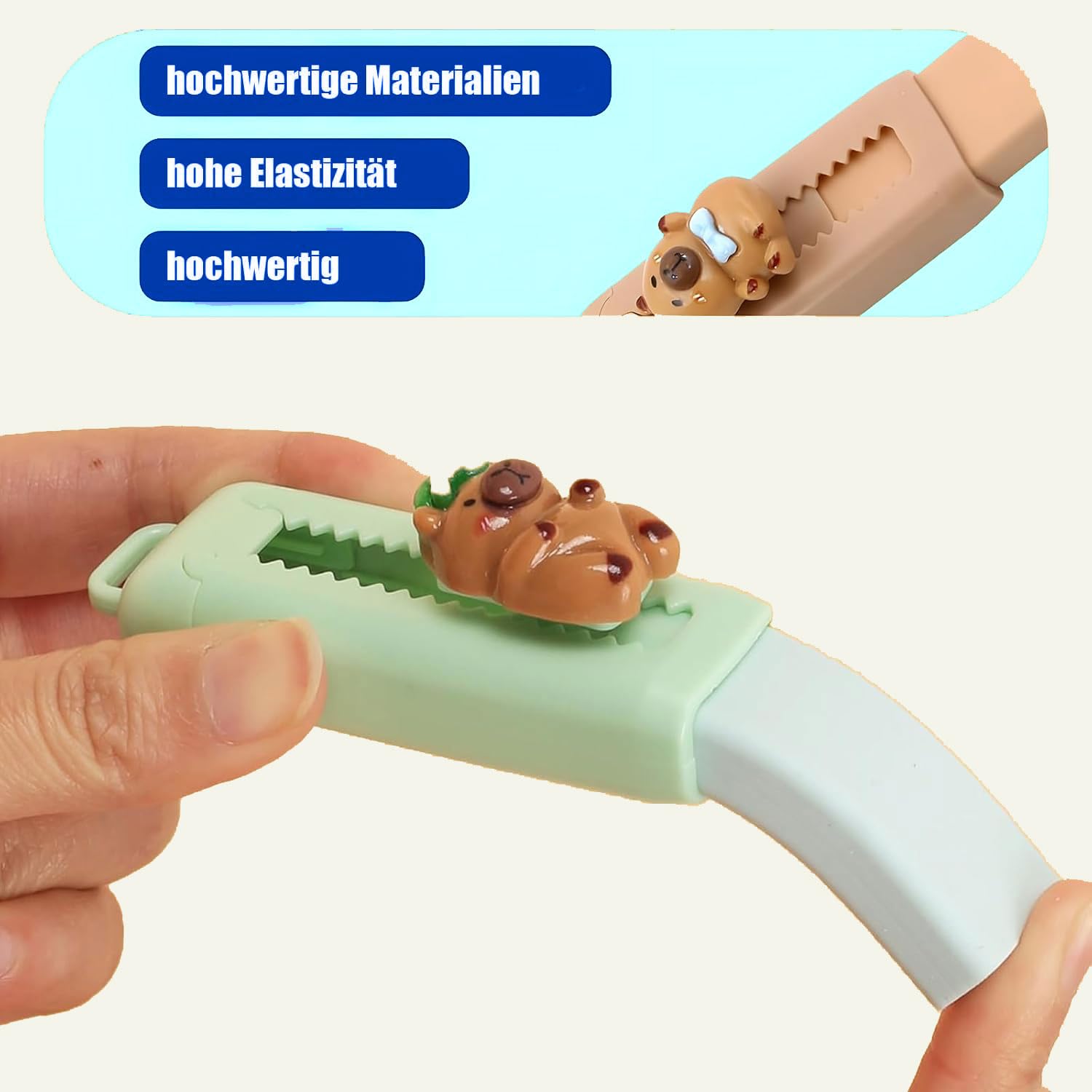 Gomma per Cancellare Retrattile Push-Pull 8 Pezzi Capybara Design per Bambini Scuola Ufficio Regalo