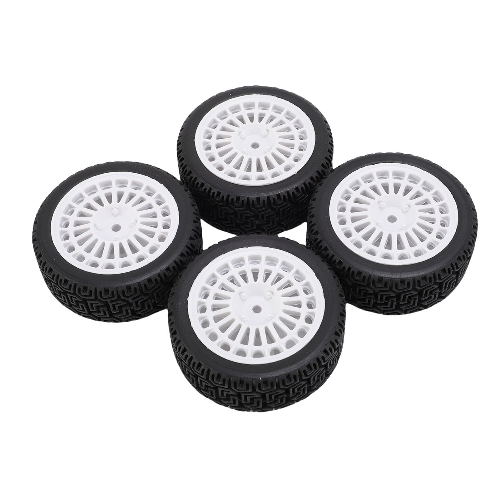 HUIOP Pneus de Voiture de Rallye RC de 70 Mm, Plastique Léger et Robuste, Traction Supérieure, Installation Facile, Pneus de Voiture 1/10 RC avec stabilité Antidérapante, Jante de Roue