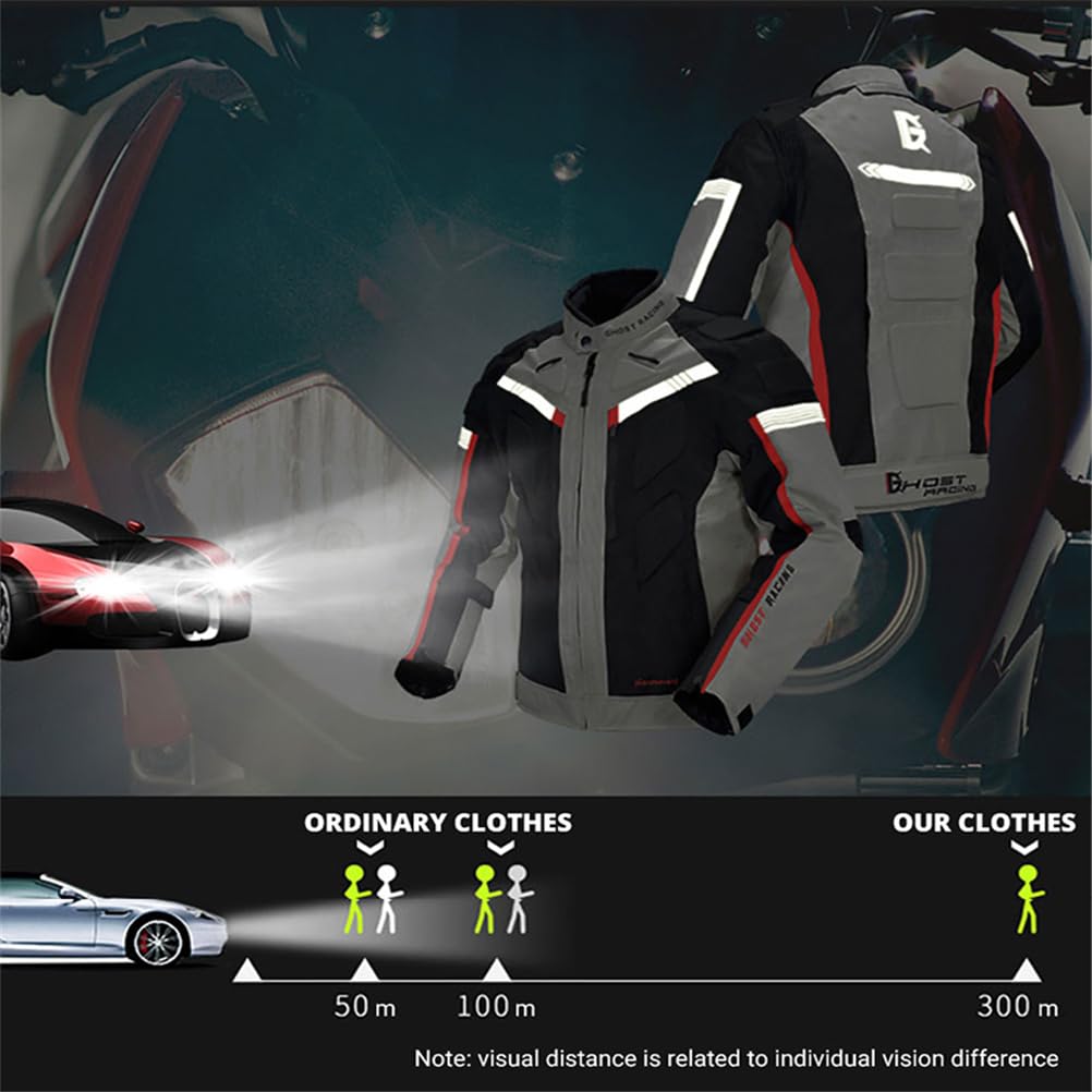 Chaqueta de Verano Hombre para Moto Impermeables, Motocicleta Chaquetas a Prueba de Viento Equipo de Protección de Cuerpo Completo Blindado para Adultos Ciclismo