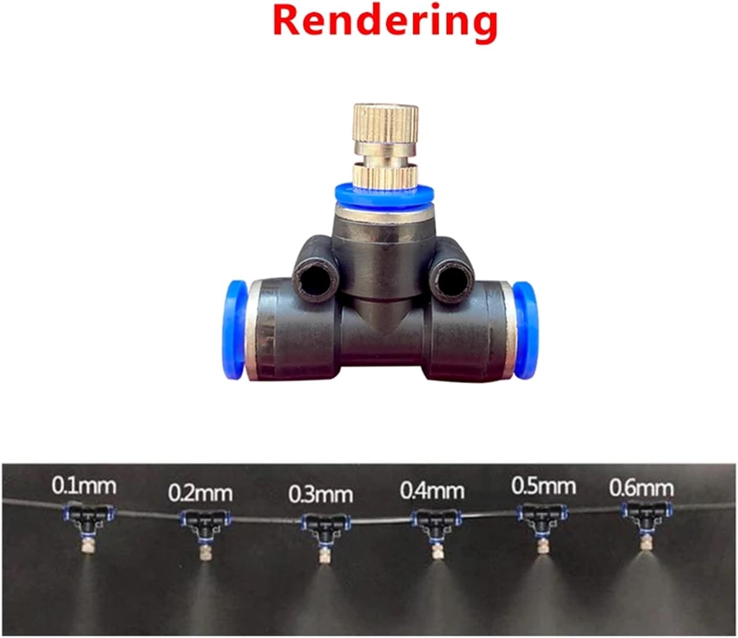 5pcs 6mm Nozzles Low Pressure Misting Cooling System Humidify Watering Landscapingc Sprayer Atomizing Slip Lock Quick Connectors(Nozzles 0.6mm)