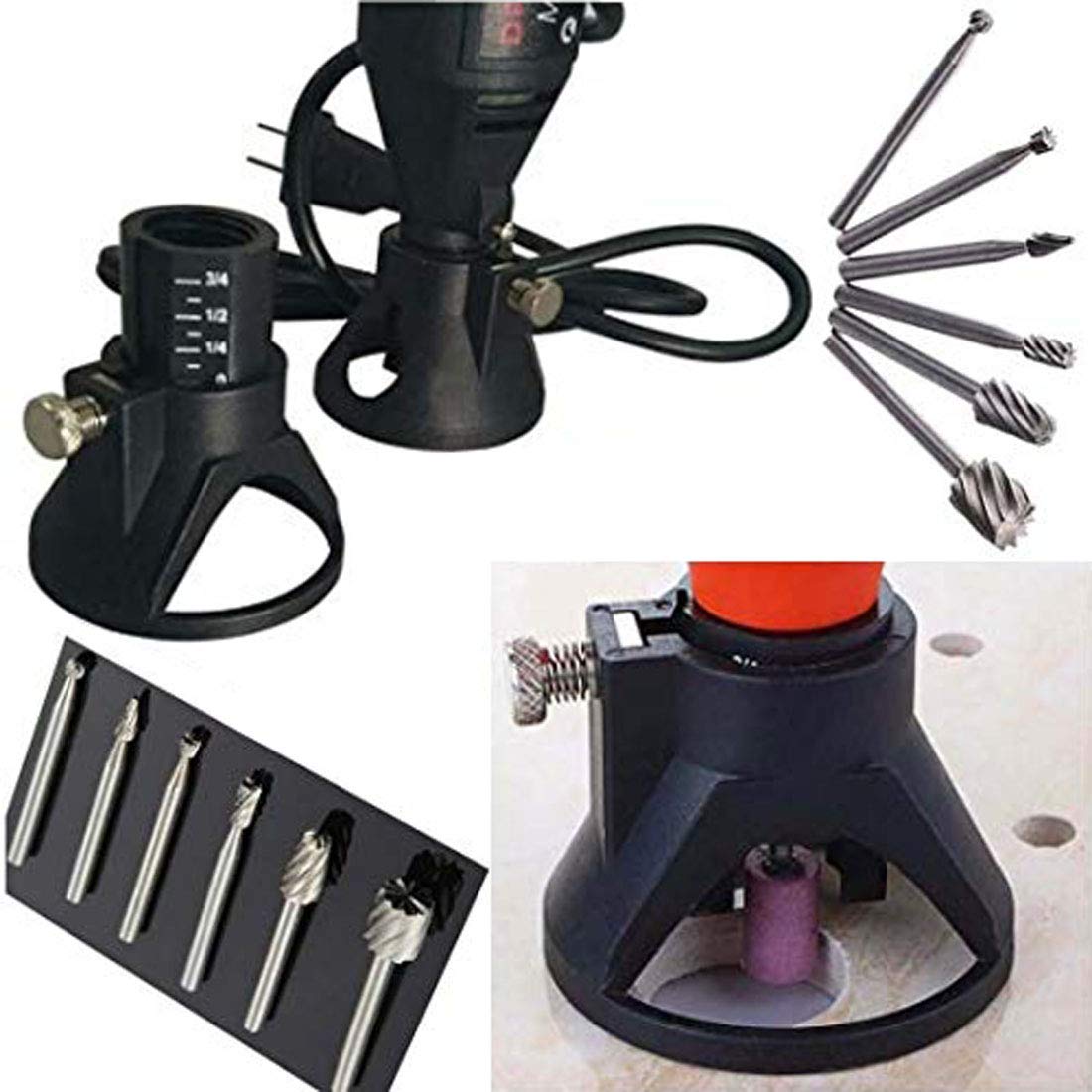 DIY Crafts Pack Of 7 Pcs, Design No # 1, Wood Routing Router Burrs Cutter with Electric Drill for Rotary Dri (Pack Of 7 Pcs, Design No # 1)-image-13