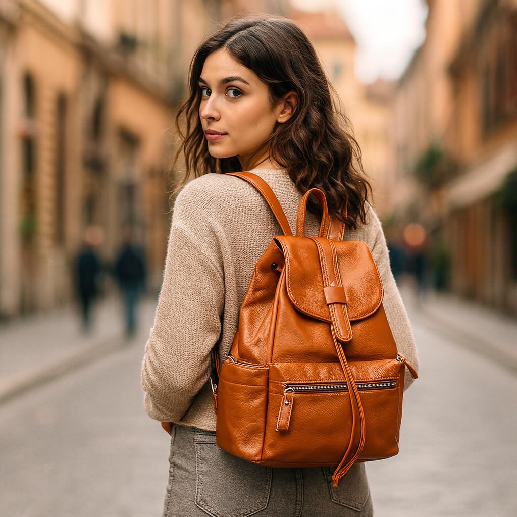 DRF Mochila Mujer de Cuero Moda Bolso para Viaje #BG-121