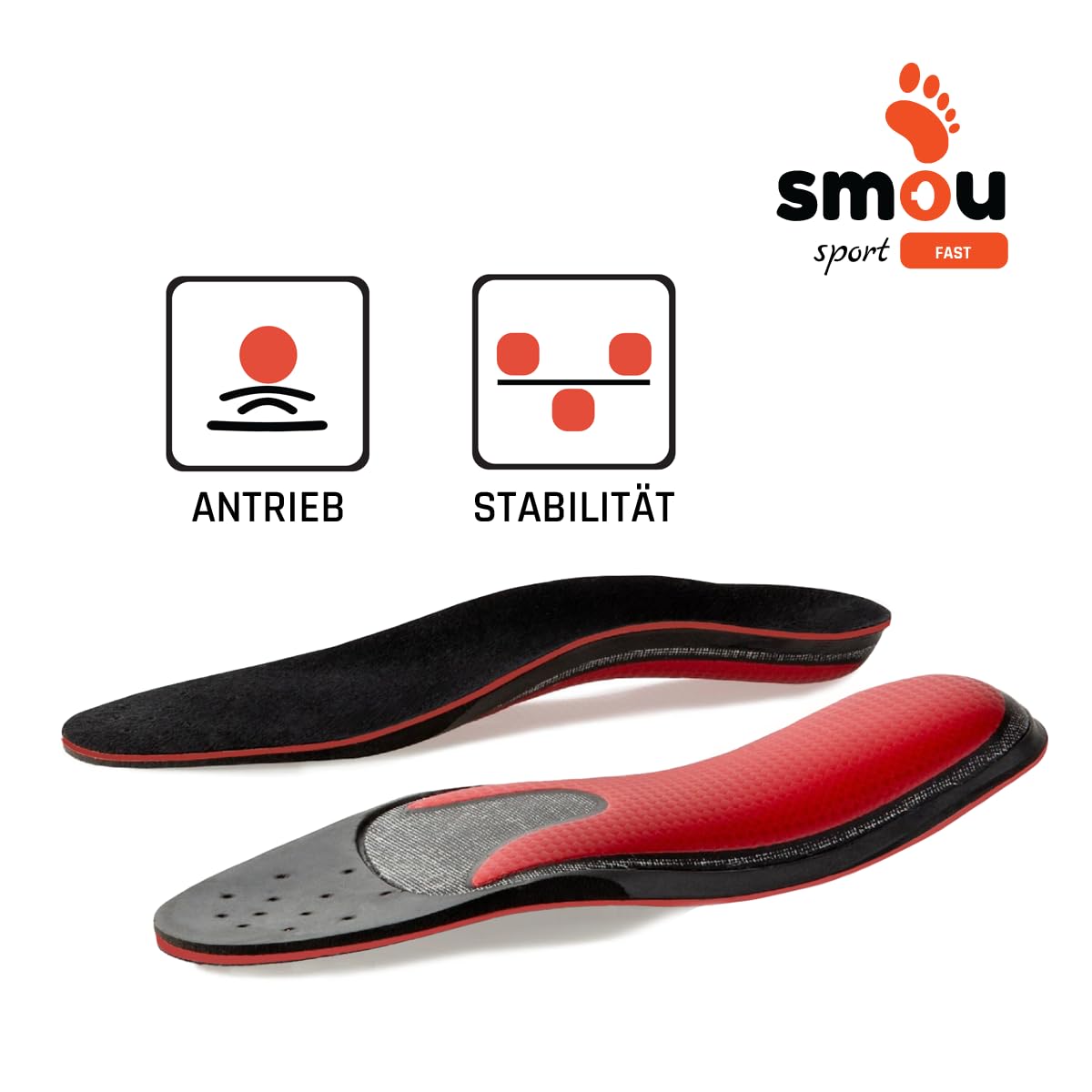 SMOU SPORT FAST Einlegesohlen Memory Foam für Sport Damen und Herren | Padel-Tennis | Impuls-Gleichgewicht | Fußgewölbeunterstützung | Memory Foam hohe Dämpfung | für Sportschuhe (45-46 EU)