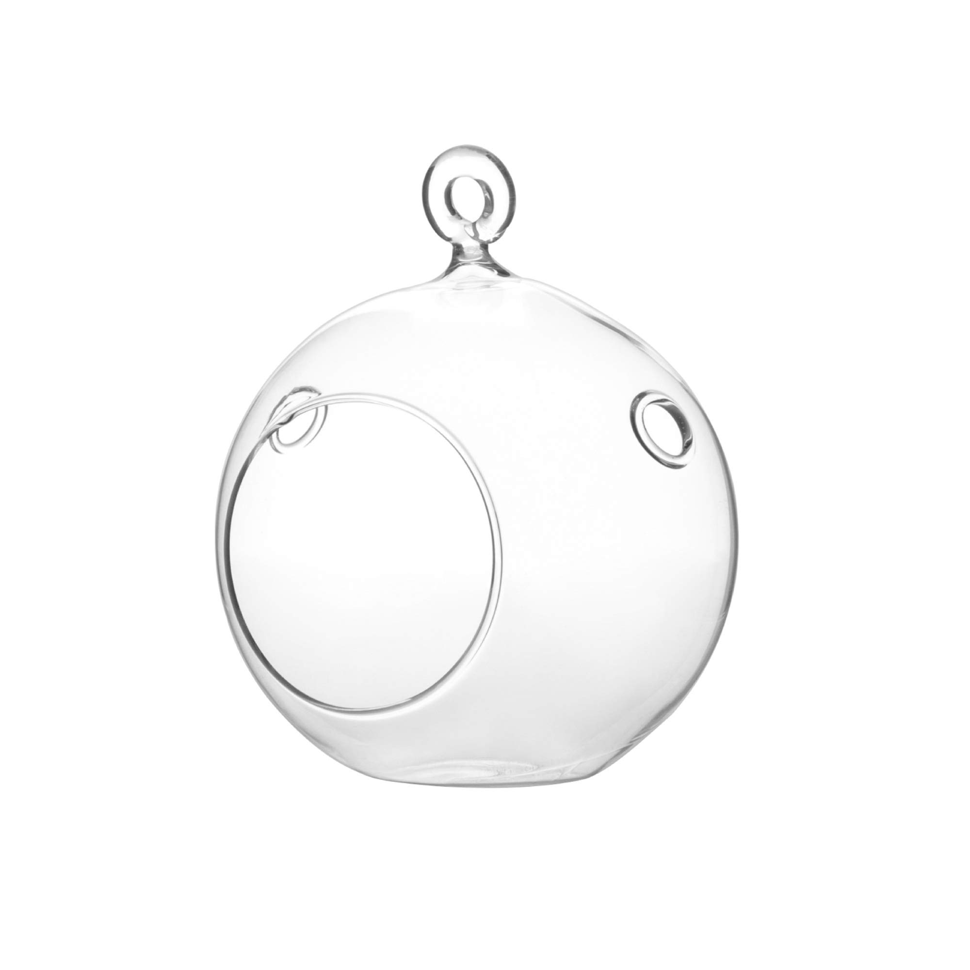 WGV Hanging Terrarium Globe, Width 4", Height 4.75", DIY Air Planter, Clear Glass Round Vase, Candle Holder, Home Office Decor Orb, 1 Piece