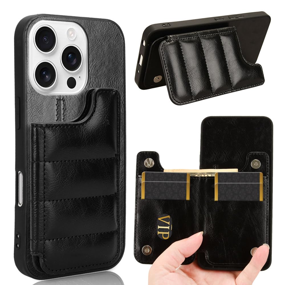 Case Compatible with Huawei Y5 (2019) / Y5 Prime(2019),Compatible with Honor 8S [Card Holder][PU+PC+TPU] 3 in 1 Magnetic Clasp Cover Black