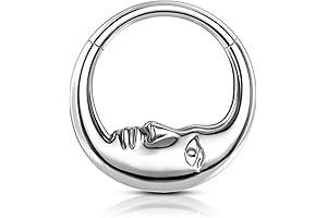 COCHARM Moon Face G23 Solid Titanium Septum Ring