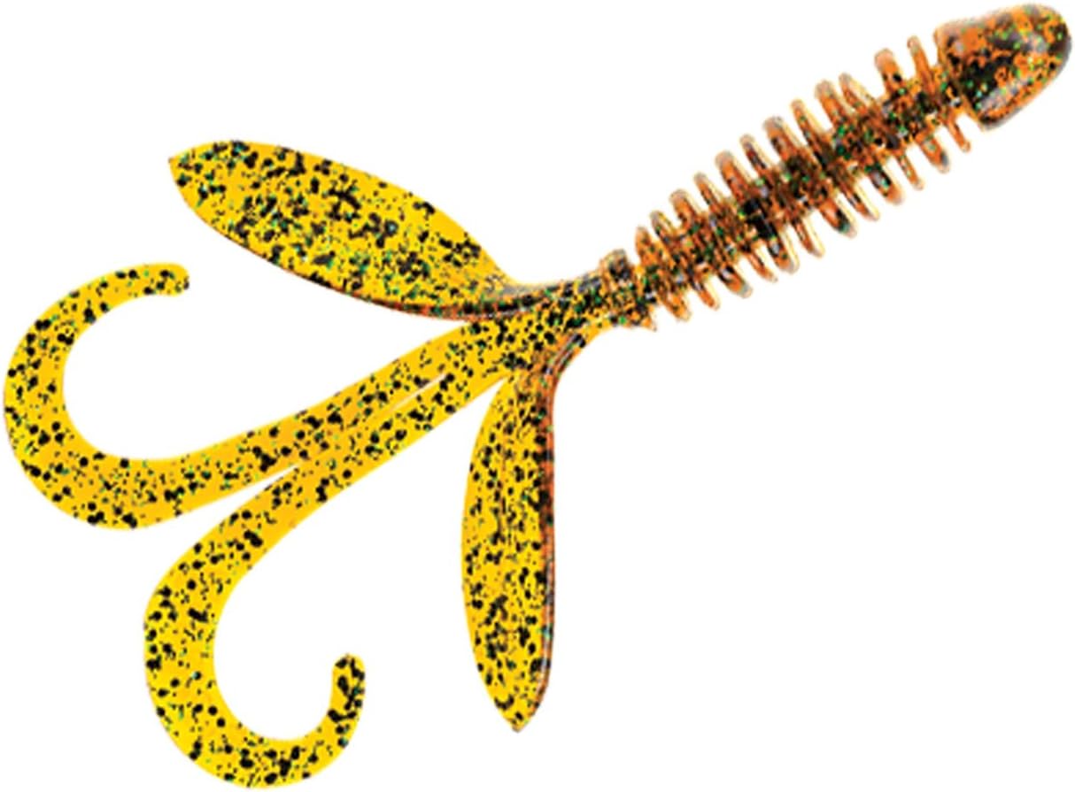 Yum F2 3Inch Wooly Hawgtail Fishing Lure, Pumpkin Pepper