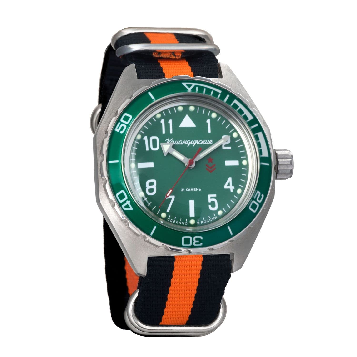 Vostok Komandirskie Automatic Self-Winding Mens Russian Military Wristwatch WR 200m # 650856