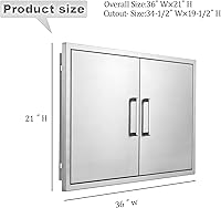 Vista 2 de Puerta de cocina al aire libre, 36" W21 H, puerta doble de barbacoa de acero inoxidable, isla o acceso a la cocina al aire libre