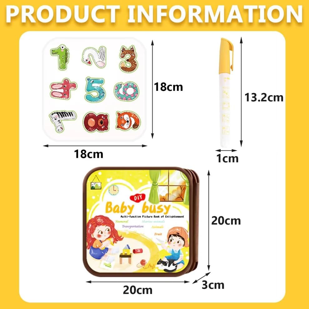 Image of Amitasha Water Magic Coloring Busy Books with Refillable Pen - 2 in 1 Busy Binder for Toddlers No-Mess Water Reveal Activity Book Set for Kids - Reusable Travel-Friendly