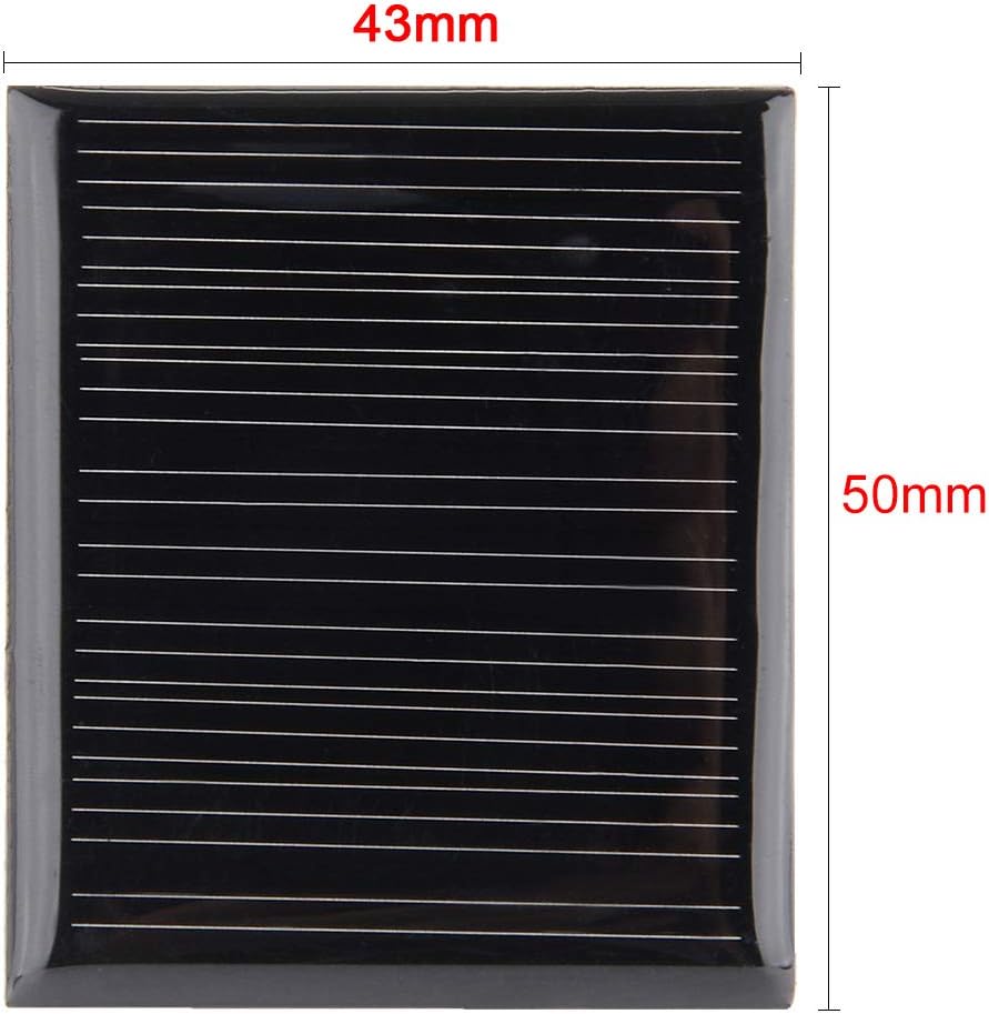 sourcingmap 5Pcs 5V 60mA Poly Mini Solar Cell Panel Module DIY for Phone Light Toys Charger 50mm x 43mm - Image 4