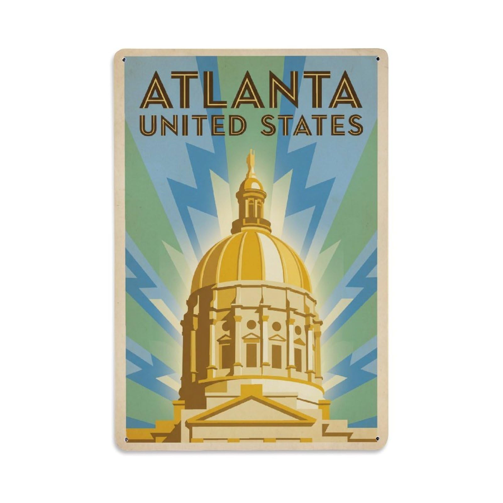 Xanthor Style Travel Usa Atlanta Retro Metal Tin Sign