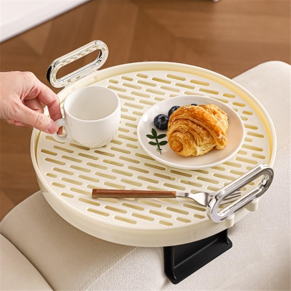 Plateau Petit déjeuner Accoudoirs de canapé, Plateaux, Tables d'appoint, Basses Mobiles, armoires et étagères(Blanc)