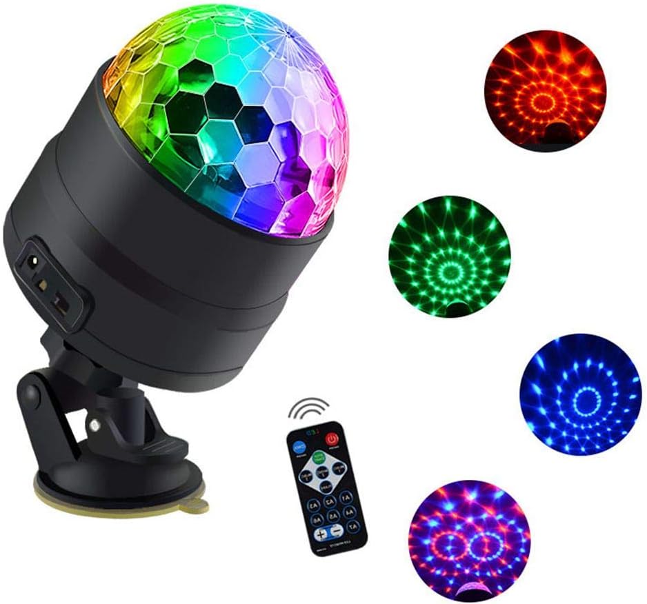 Bulit-in Rechargeable DJ Light Wireless Portable Party Light Kids Disco Ball Light 360° Rotatable RGBP Car Lamp, AILITRADE Sound Activated Stage Strobe Light For Travel Camping Xmas Pub Club Show