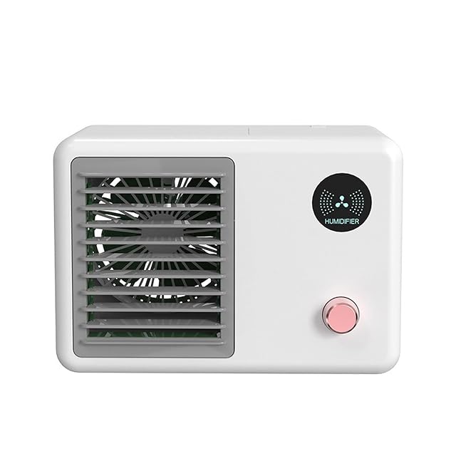 Portable Air Cooler Cooler Evaporative Cooler 400ml 3 Wind Speeds and 7 Colors Lights Mini Ac Desktop Cooling