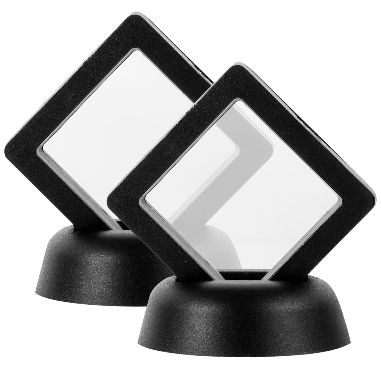 AUTSUPPL Coin Display Box 2Pcs Floating Frame for Coins Medallions Jewelry 5.0 X 5.0 X 2.0Cm Black