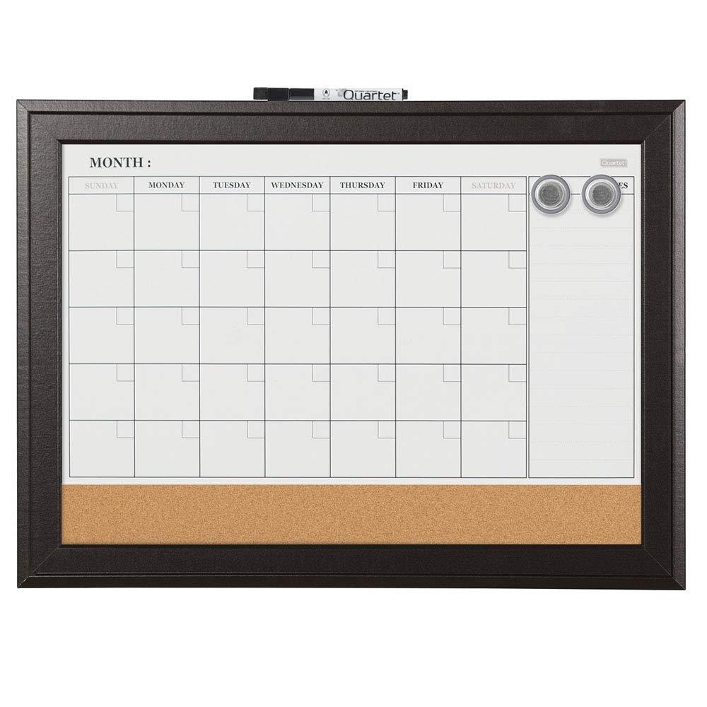 Quartet Combination Magnetic Whiteboard Calendar Corkboard 17 X 23 
