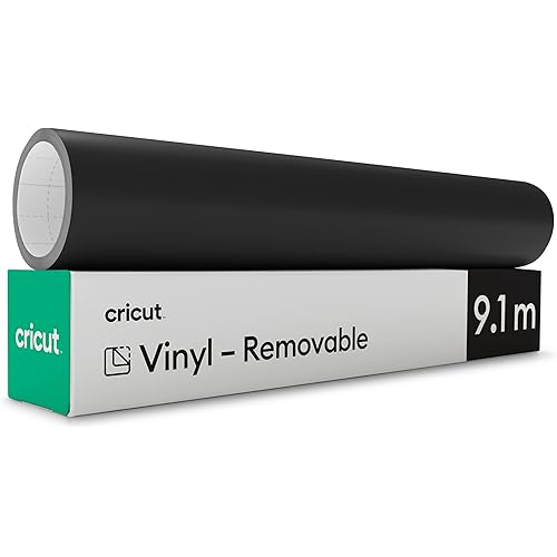 Cricut Premium Removable Vinyl (12" x 360"), No-Residue Easy Removal up to 2 Years, Perfect for Indoor-Outdoor DIY Projects & Removable Decals, Compatible Machines, Black