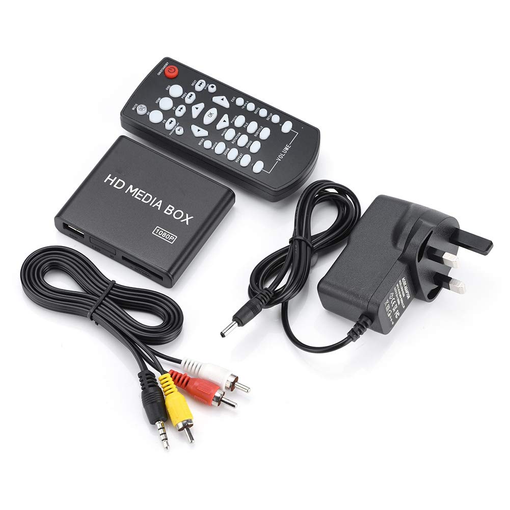 Reproductor Multimedia 1080P HDMI, Reproductor de Video HD, Lectura de SD/MMC/MS, Decodificación 1080P hasta 100 Mbps, Soporte de Lenguas Múltiples, Compatible con Todos los Formatos HD(yo)