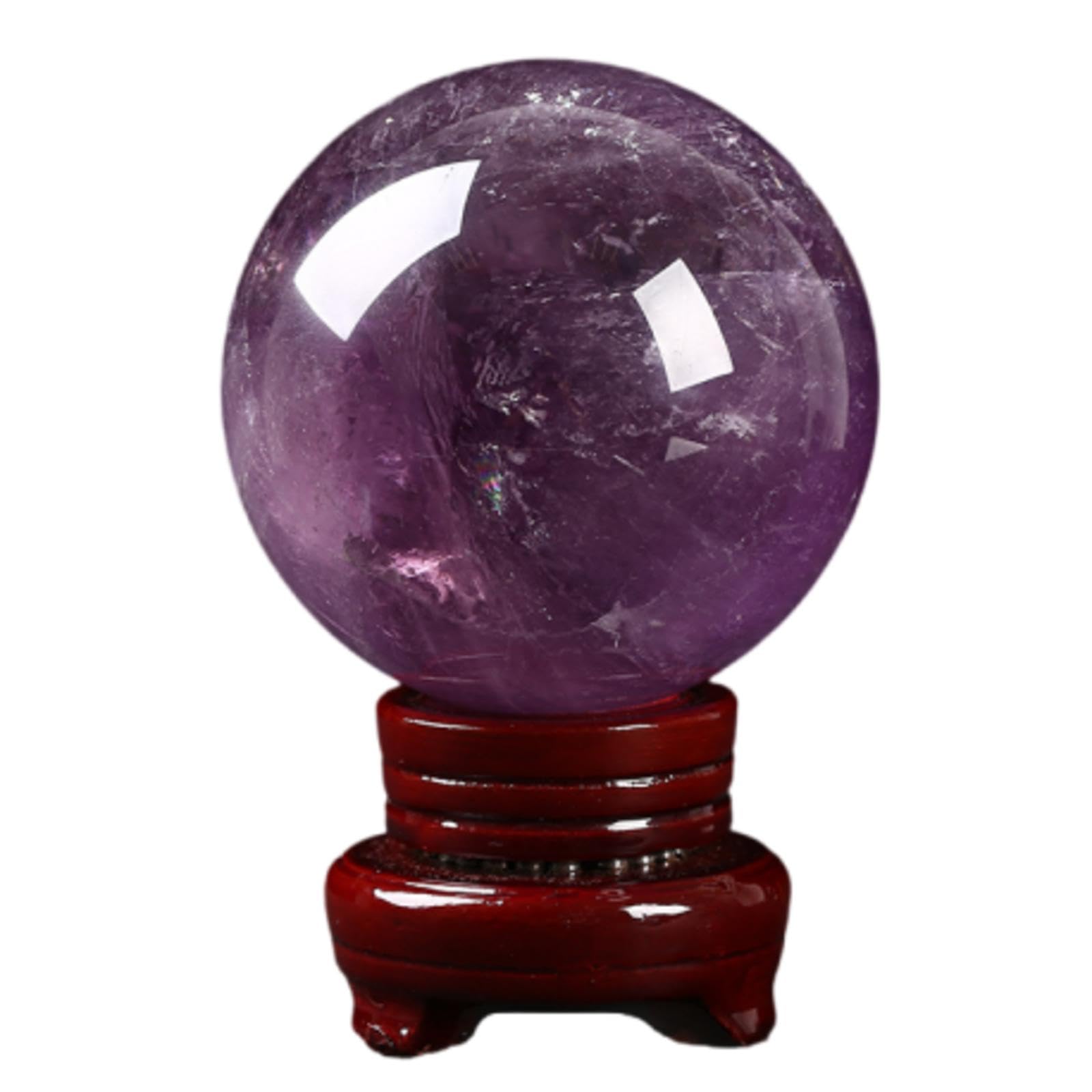 Ylquxeuv One Color Amethyst Ball Feng Shui Raw Stone Home Office Crystal Ornaments,90Mm