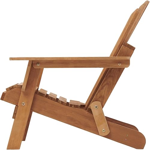 Miniatura 7 de Adirondack - Silla plegable para exteriores, sillas de patio de madera de gran tamaño, silla reclinable, premontada para césped, patio trasero,