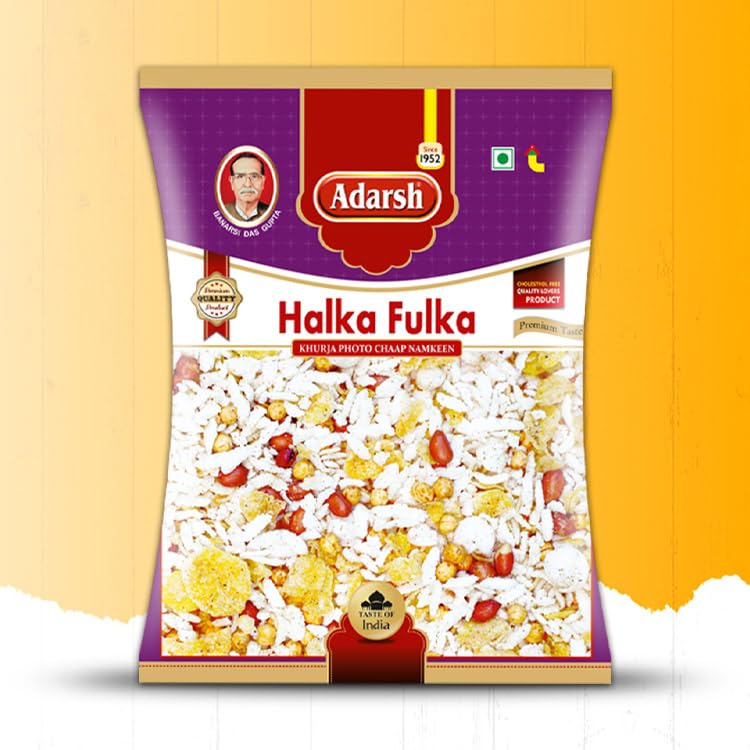 ADARSH NAMKEEN Halka Fulka Namkeen Healthy Snacks No added colours or preservatives Fresh Products Tea time snacks (350 gm)