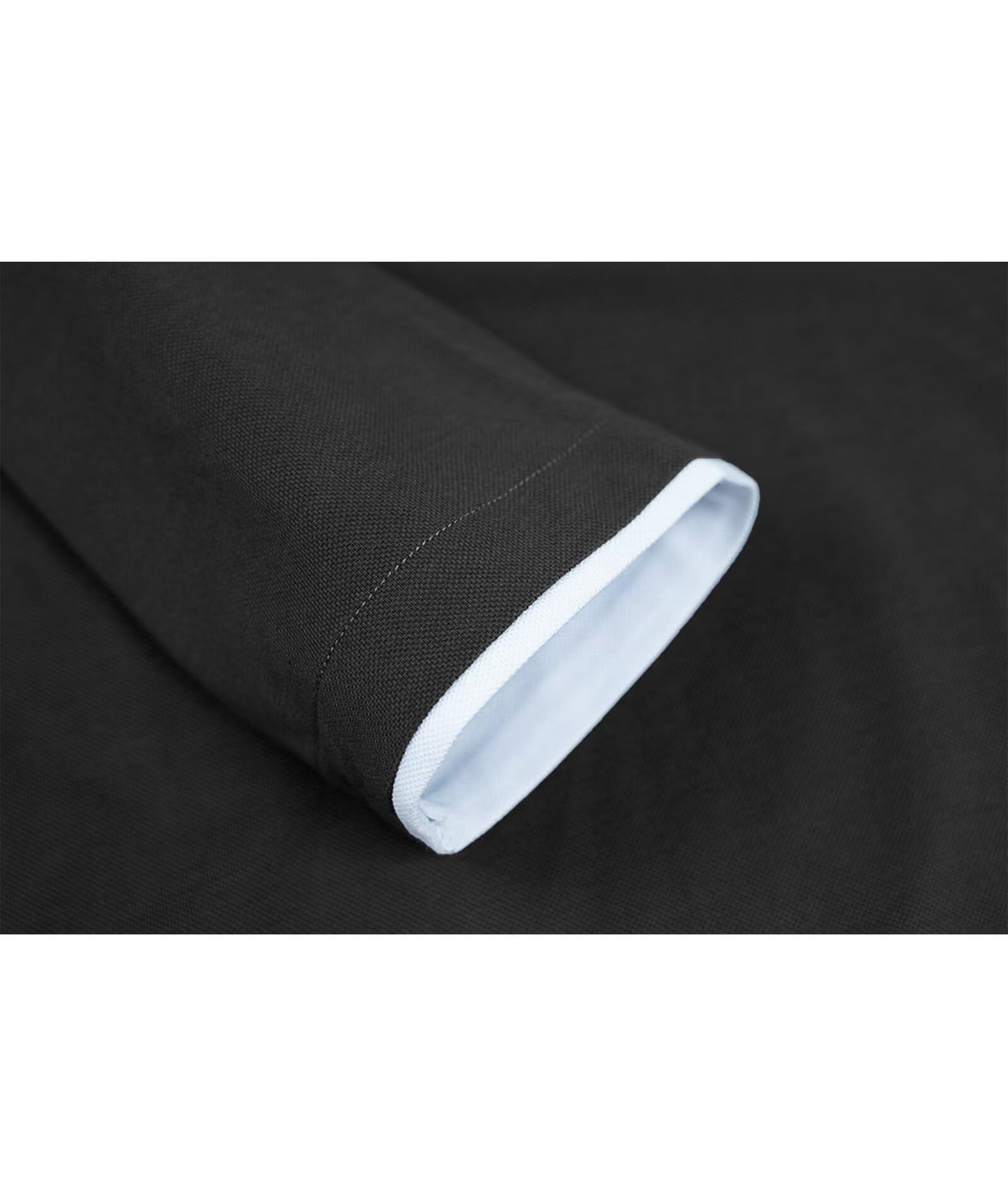 Polo da uomo a maniche lunghe, traspirante, maglietta tattica da golf, con tasca con cerniera - 5