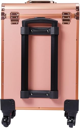 Miniatura 8 de Estuche de maquillaje rodante de 3 capas, estuche de maquillaje con ruedas, estuche de viaje para artista de maquillaje con 4 ruedas universales,