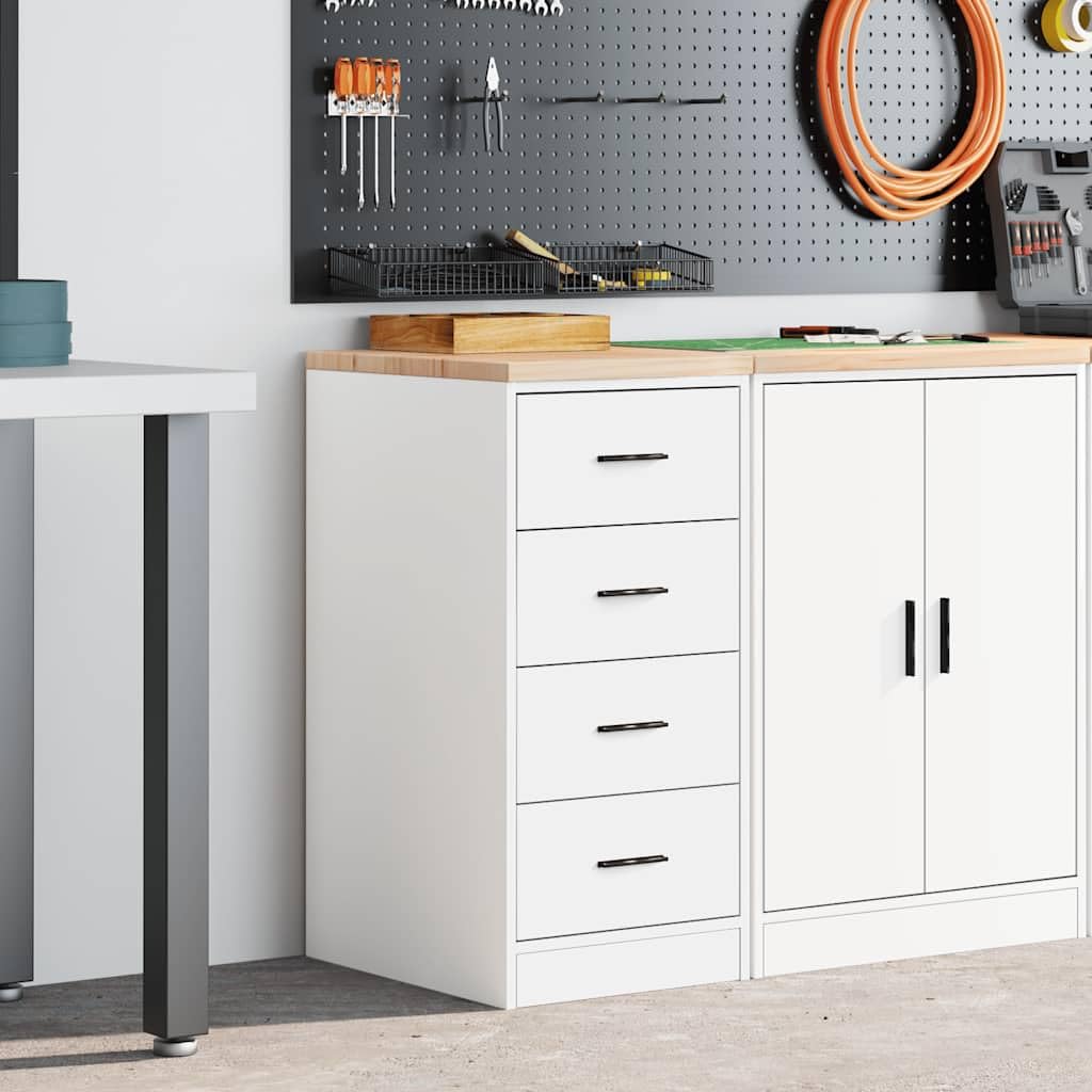Armoire de Rangement de Garage Blanc 40x51x85 cm Bois de pin,Entreprise & Industrie,Stockage Industriel,Armoires industrielles,23.85 kg-860589