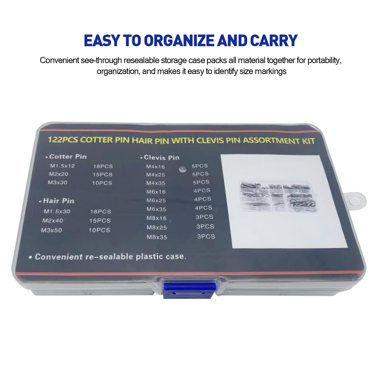 U-Shaped Cotter Pin Assortment Kit 230Pcs Hairpin Cotter Pins Cotter Pin Set Hair Pin Hitch Pin Clips Fastener Smbph I.73664225