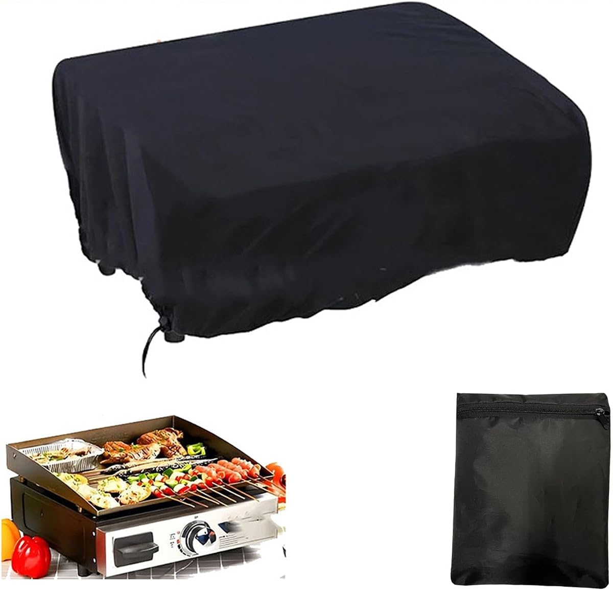 Outdoor Griddle Cover for Traeger Portable Griddle Attachment 2012-Present, Heavy Duty Flat Top Grill Cover for Patio BBQ, Weather Resistant Protection Against Rain Sun Dust
