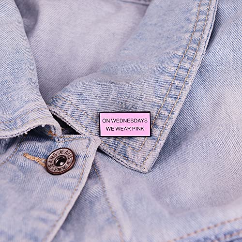 GuDeKe Mean Girls On Wednesdays We Wear Pink Pins Enamel Lapel Movie Bridesmaid Gift4