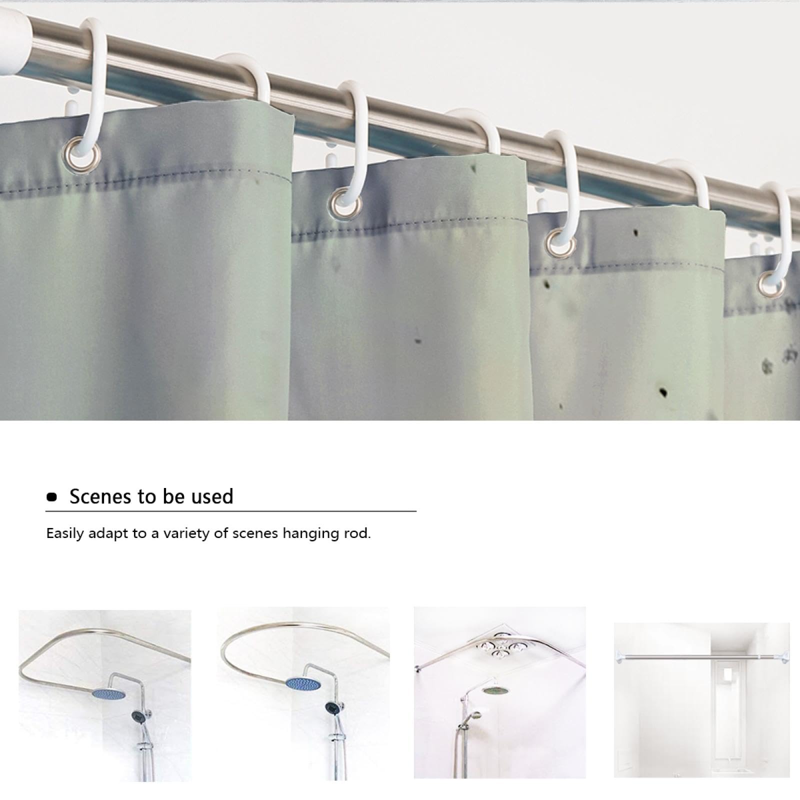 Cortina de ducha moderna Hermosa cortina de ducha floral para el minimalismo del baño Cortinas de ducha de tela impermeables de secado rápido con ganchos 180Bx240Lcm