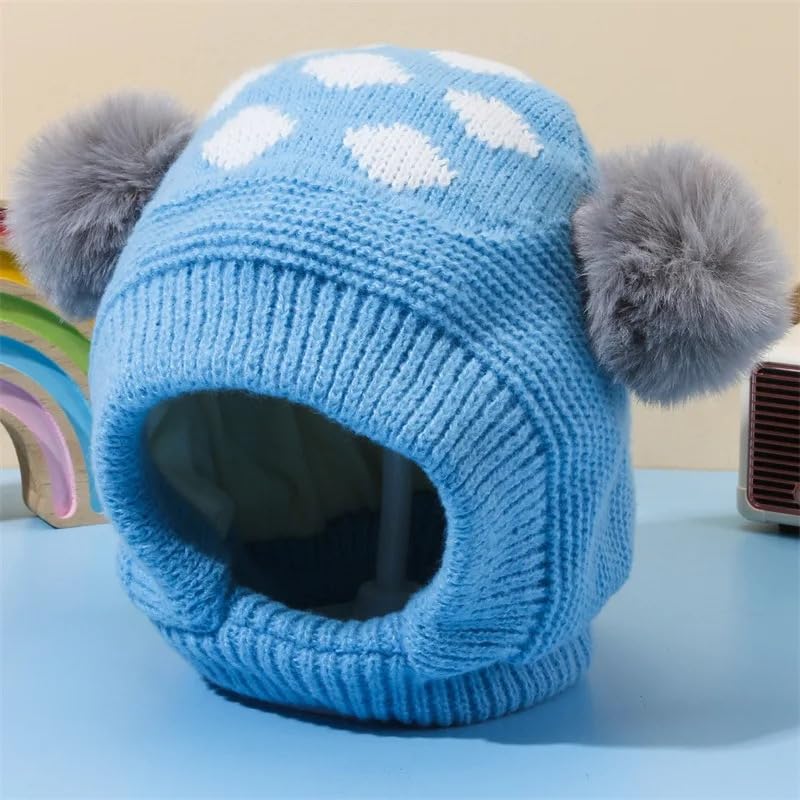 Image of Unisex Toddler Winter Hat Monkey Caps - Fleece Lined Baby Hat with Scarf Earflap Hood - Skull Caps for Kids
