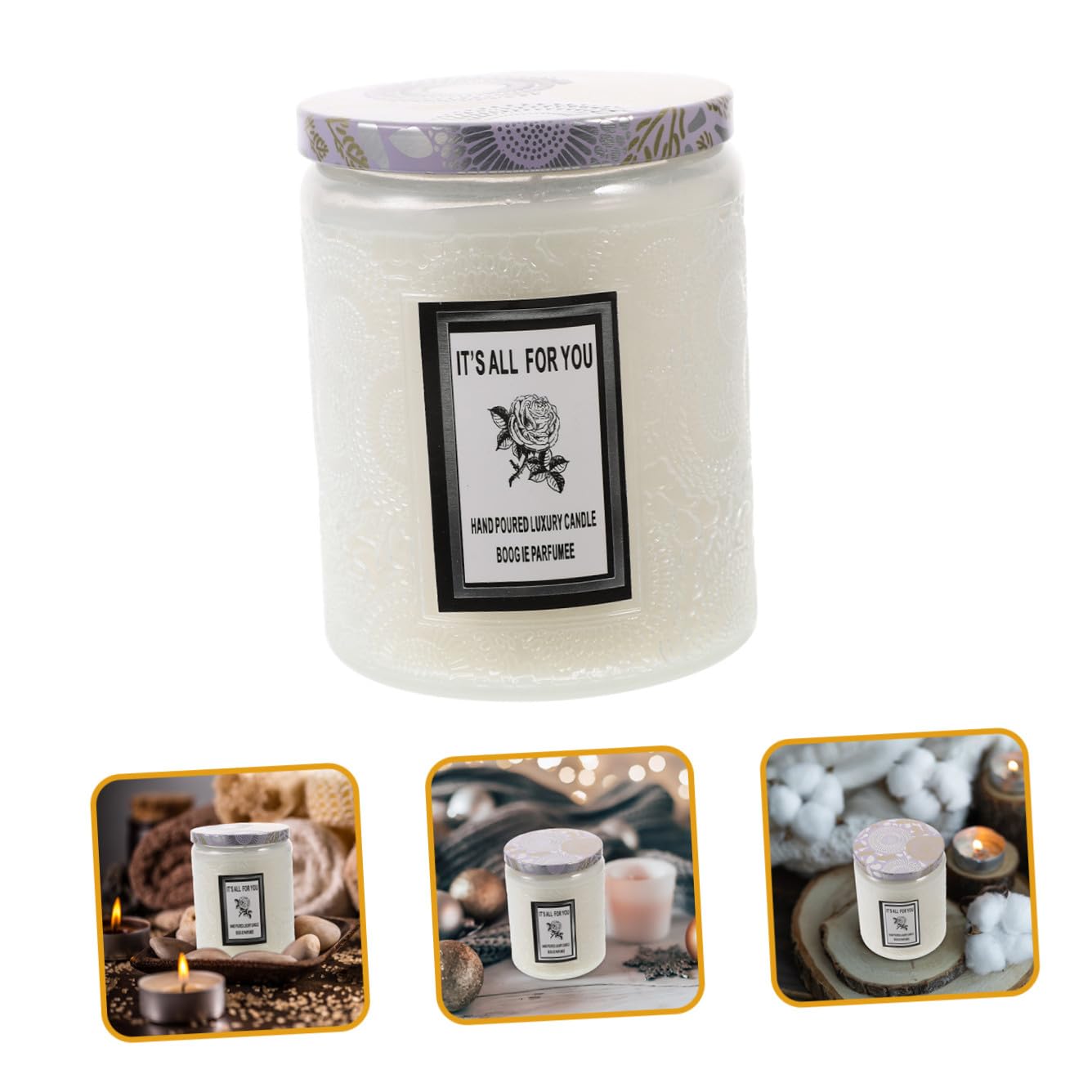 MAGICLULU 3st Desktop-kerzendekor Duftkerzen Lavendel Teelichter Kerzen Kerzenhalter Kerzenherstellung Kit Dekorativ Gewächshaus Duftend Flackern Kerzenwachs Stinkend Laternen Weiß Glas
